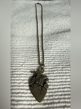 Anatomical Heart Pendant Necklace Missy Industry Sterling silver oxidized